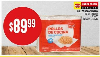 Makro Rollo de cocina m&k x 3u x 50 paños oferta