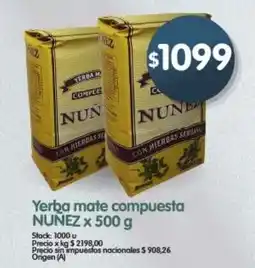 Supermercados Buenos Días Nuñez yerba mate compuesta oferta