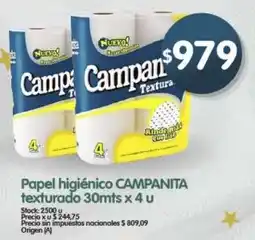 Supermercados Buenos Días Campanita papel higiénico texturado oferta