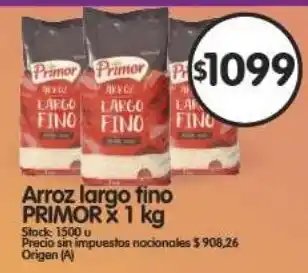 Supermercados Buenos Días Primor arroz largo fino oferta