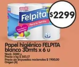 Supermercados Buenos Días Felpita papel higiénico blanco oferta