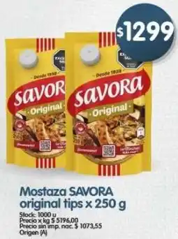 Supermercados Buenos Días Savora mostaza original tips oferta