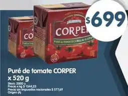 Supermercados Buenos Días Corper puré de tomate oferta