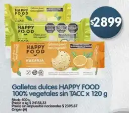 Supermercados Buenos Días Happy food galletas dulces 100% vegetales sin tacc oferta
