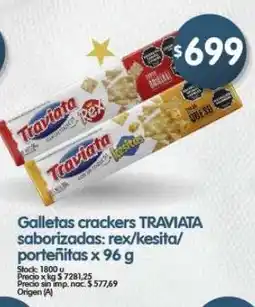 Supermercados Buenos Días Traviata galletas crackers saborizadas: rex/kesita/ porteñitas oferta