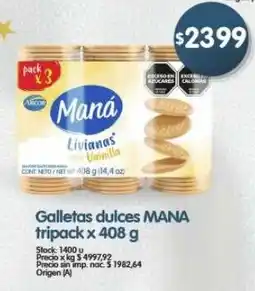 Supermercados Buenos Días Mana galletas dulces tripack oferta