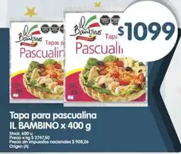 Supermercados Buenos Días Il bambino tapa para pascualina oferta