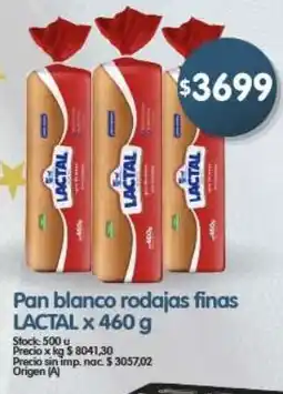 Supermercados Buenos Días Lactal pan blanco rodajas finas oferta
