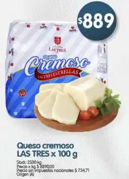Supermercados Buenos Días Las tres queso cremoso oferta