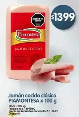 Supermercados Buenos Días Piamontesa jamón cocido clásico oferta