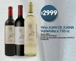 Supermercados Buenos Días Juan de juana vino varietales oferta