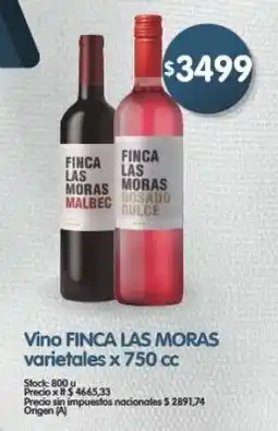 Supermercados Buenos Días Finca las moras vino varietales oferta