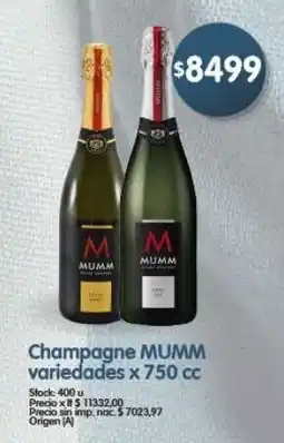 Supermercados Buenos Días Mumm champagne variedades oferta