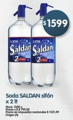 Supermercados Buenos Días Saldan soda sifón oferta