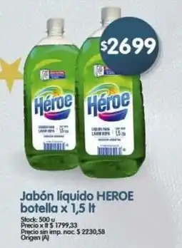 Supermercados Buenos Días Heroe jabón líquido botella oferta