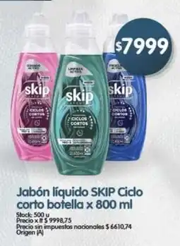 Supermercados Buenos Días Skip jabón líquido ciclo corto botella oferta