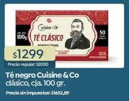 Supermercados Vea Cuisine & Co té negro clásico, cja. oferta