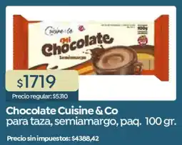 Supermercados Vea Cuisine & Co chocolate para taza, semiamargo, paq. oferta