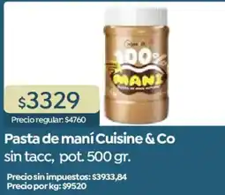 Supermercados Vea Cuisine & Co pasta de maní sin tacc, pot. oferta