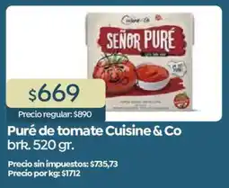 Supermercados Vea Cuisine & Co puré de tomate brk. oferta