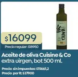 Supermercados Vea Cuisine & Co aceite de oliva extra virgen, bot oferta