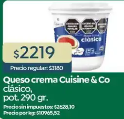 Supermercados Vea Cuisine & Co queso crema clásico, pot. oferta