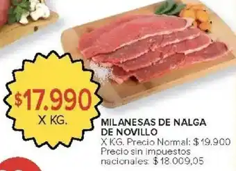 Milanesas de nalga de novillo