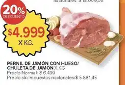 Carrefour Market Pernil de jamón con hueso/ chuleta de jamón oferta
