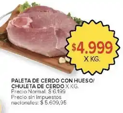 Carrefour Market Paleta de cerdo con hueso/chuleta de cerdo oferta