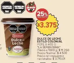 Carrefour Market La serenisima dulce de leche estilo colonial pote oferta