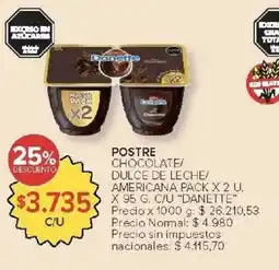 Carrefour Market Danette postre chocolate/ dulce de leche/ americana oferta