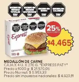 Carrefour Market Express paty medallón de carne caja oferta