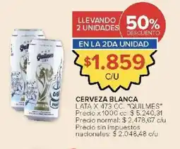 Carrefour Market Quilmes cerveza blanca lata oferta