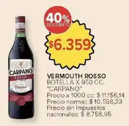 Carrefour Market Carpano vermouth rosso botella oferta