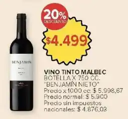 Carrefour Market Benjamín nieto vino tinto malbec botella oferta