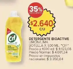 Carrefour Market Cif detergente bioactive limon/lima botella oferta