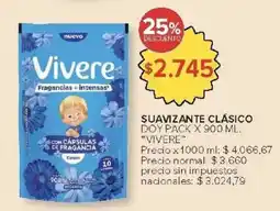Carrefour Market Vivere suavizante clásico doy pack oferta