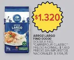 Carrefour Market Carrefour classic arroz largo fino 00000 bolsa oferta