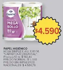 Carrefour Market Carrefour essential papel higienico hoja simple oferta