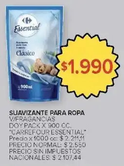 Carrefour Market Carrefour essential suavizante para ropa v/fragancias doy pack oferta