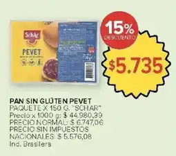 Carrefour Market Schar pan sin glúten pevet paquete oferta