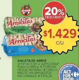 Carrefour Market Arrocitas galleta de arroz v/tipos oferta