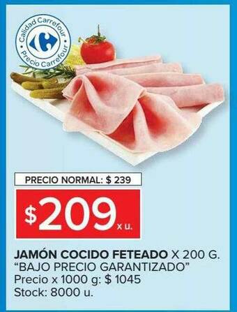 Carrefour Jamón Cocido Feteado oferta