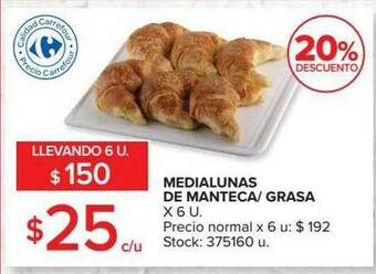 Carrefour Medialunas De Manteca, Grasa oferta