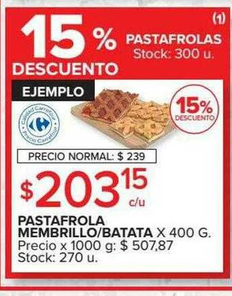 Carrefour Pastafrola Membrillo Batata oferta