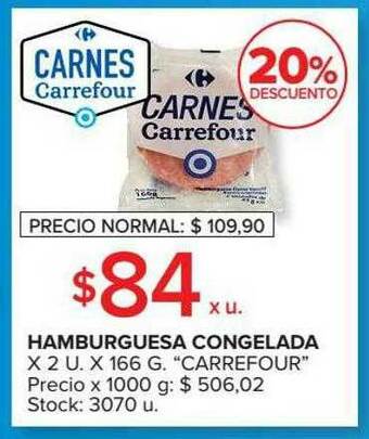 Carrefour Hamburguesa Congelada oferta