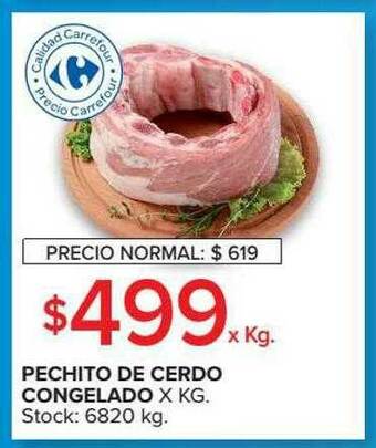 Carrefour Pechito De Cerdo Congelado oferta