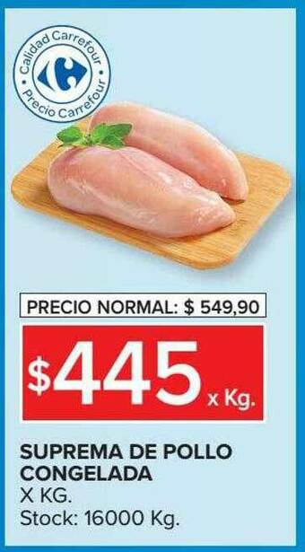 Carrefour Suprema De Pollo Congelada oferta
