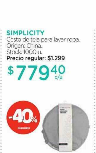 Farmacity Simplicity Cesto De Tela Para Lavar Ropa -40% Descuento oferta