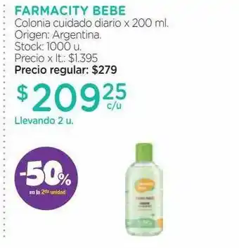 Farmacity Farmacity Bebe Colonia Cuidado Diario -50% En La 2da Unidad oferta